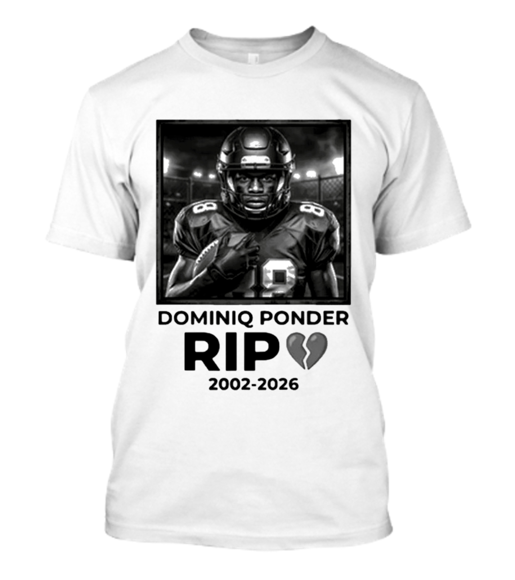 Dominiq Ponder Rip 2002 2026 Football Player T-Shirt