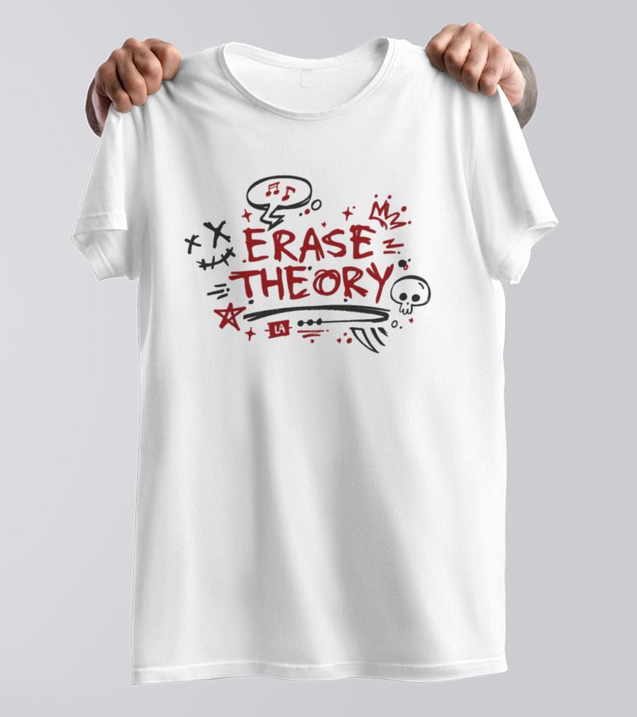 Erase Theory LA Skull Star Music Notes Expression T-Shirt