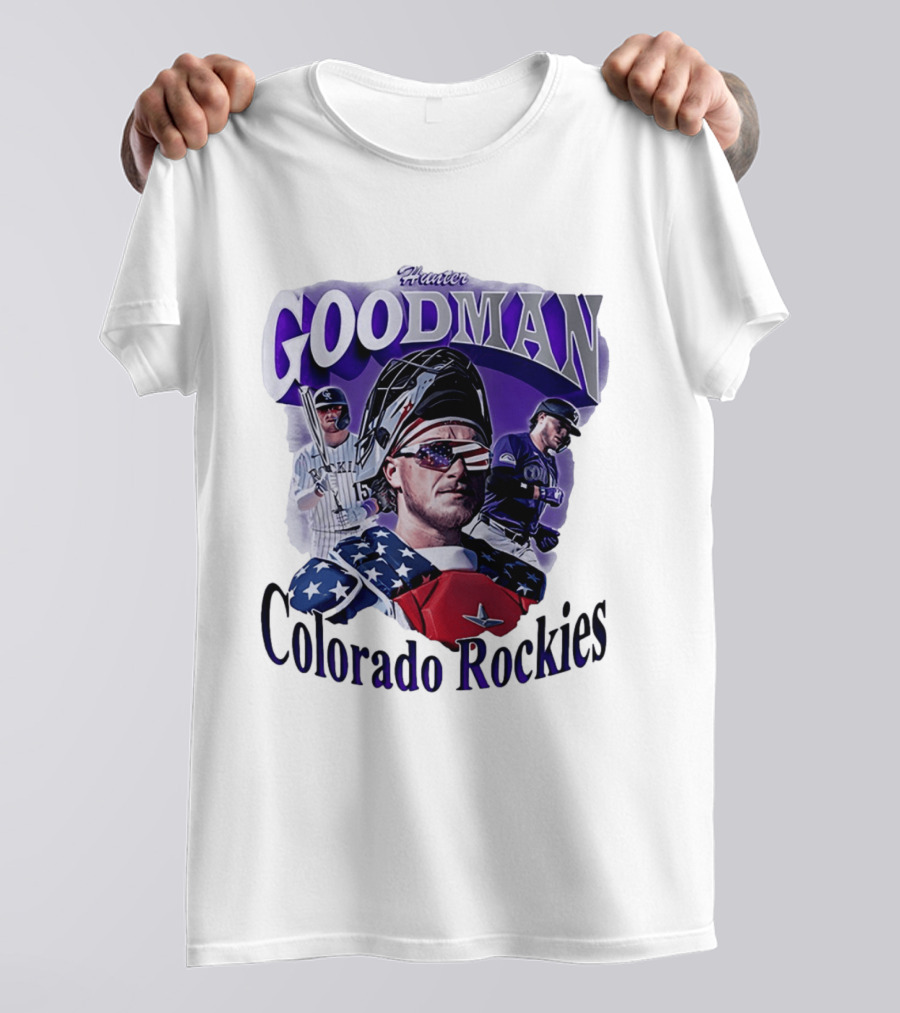 Hunter Goodman Colorado Rockies Catcher And Player Patriots 2026 T-Shirt