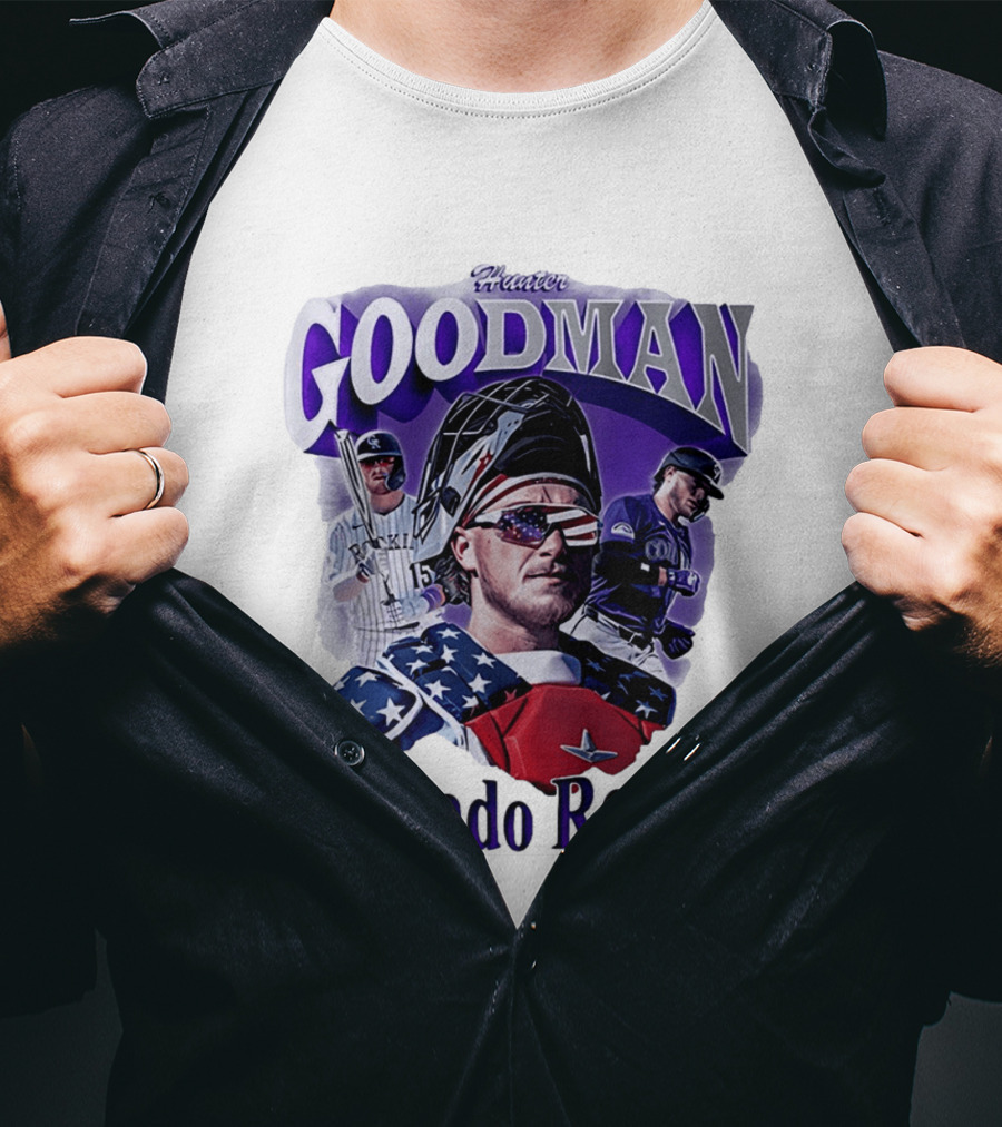 Hunter Goodman Colorado Rockies Catcher And Player Patriots 2026 T-Shirt