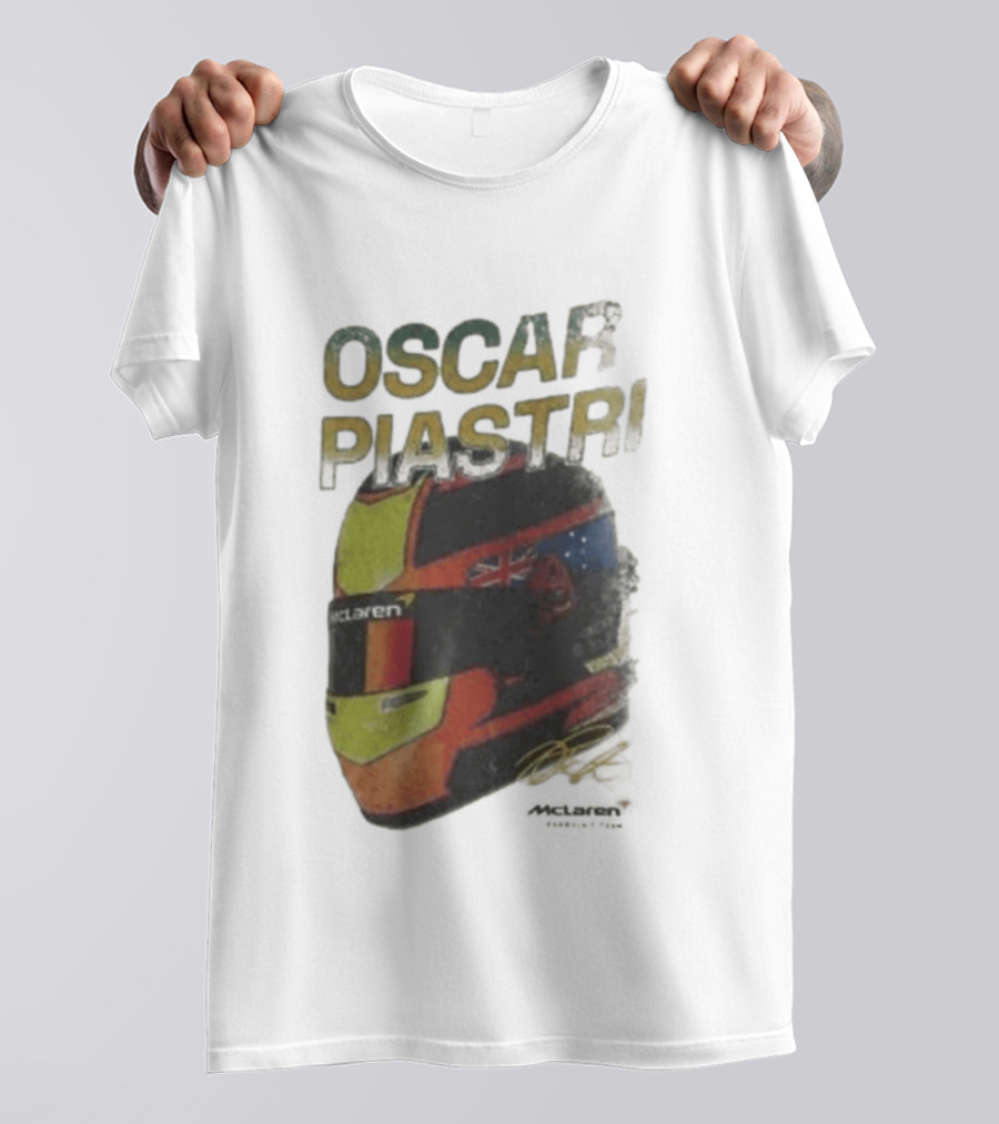 Oscar Piastri McLaren Helmet Design Racing Memorabilia T-Shirt