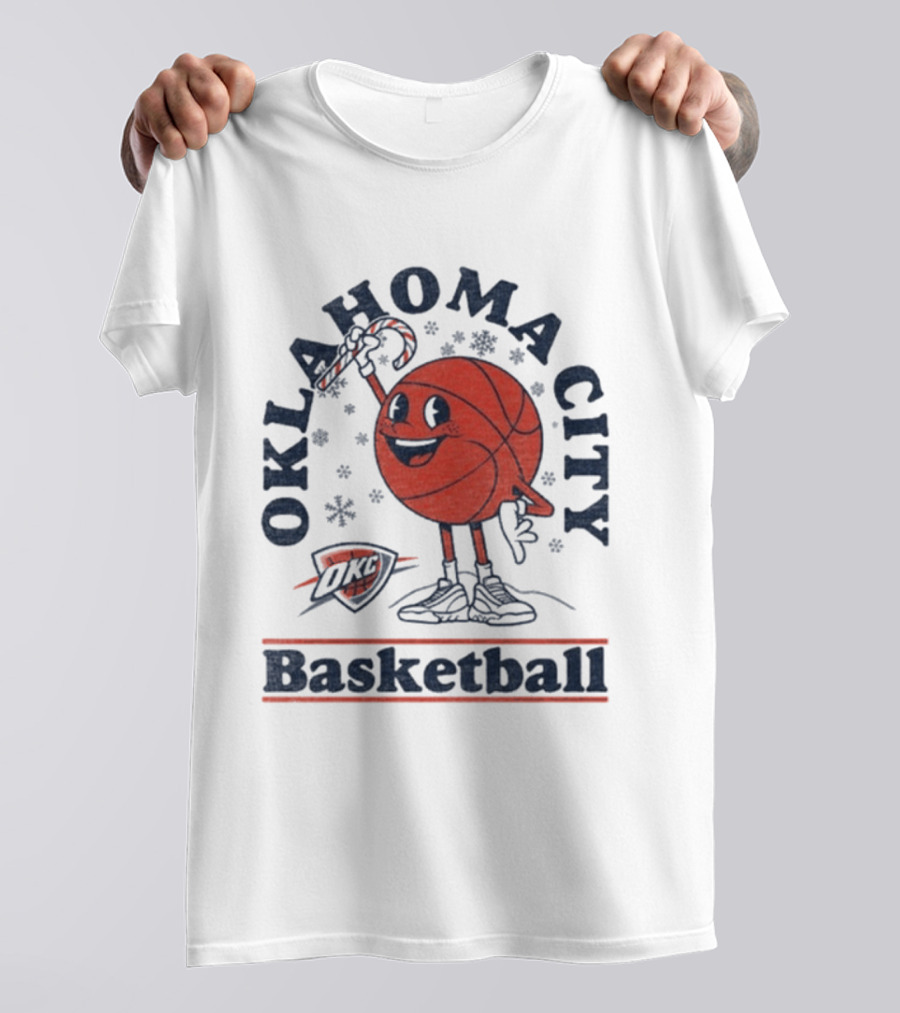 Oklahoma City Basketball Cartoon OKC Winter T-Shirt