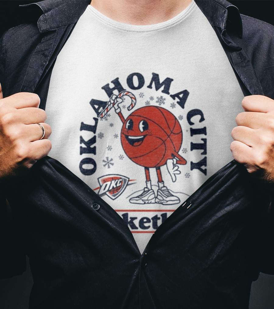 Oklahoma City Basketball Cartoon OKC Winter T-Shirt