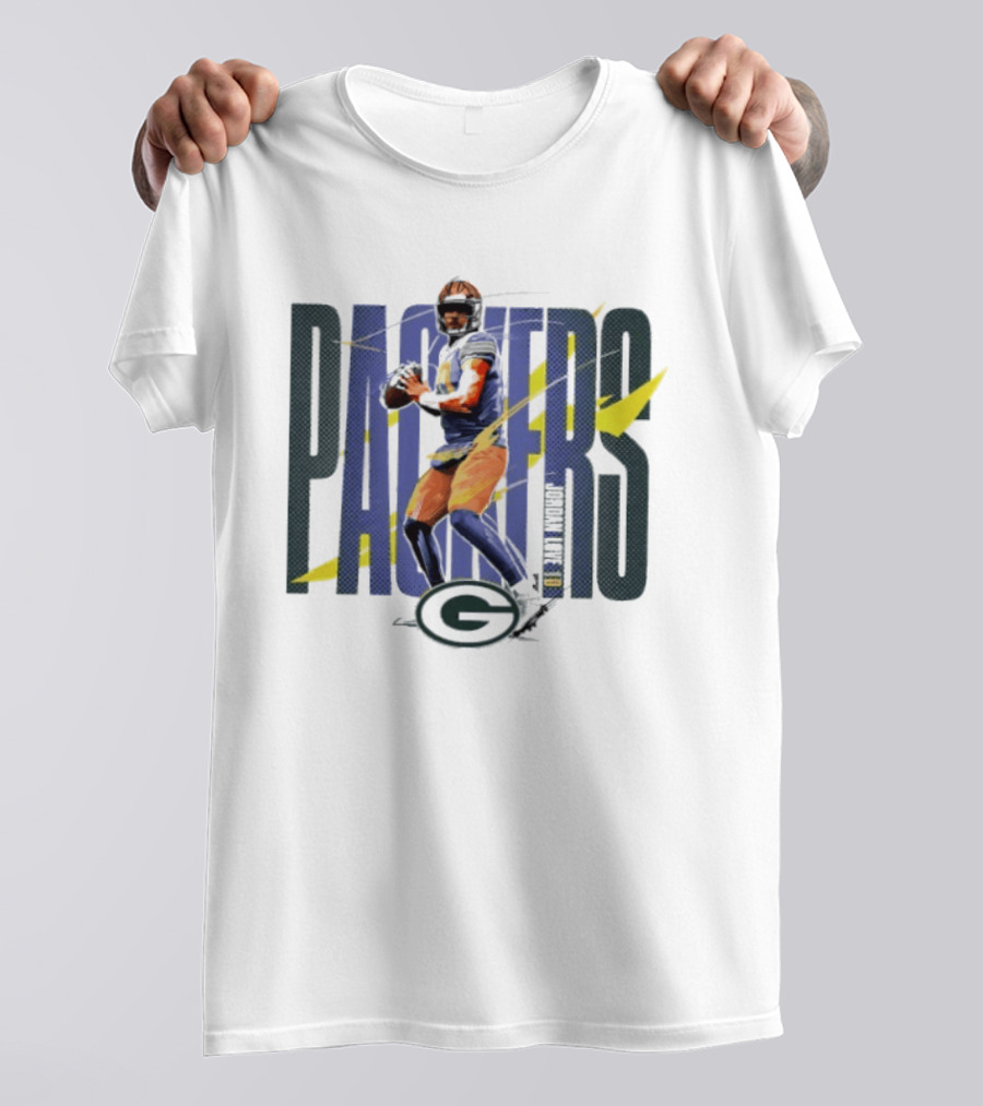 Packers Jordan Love Number 10 Green Bay Packers Player T-Shirt