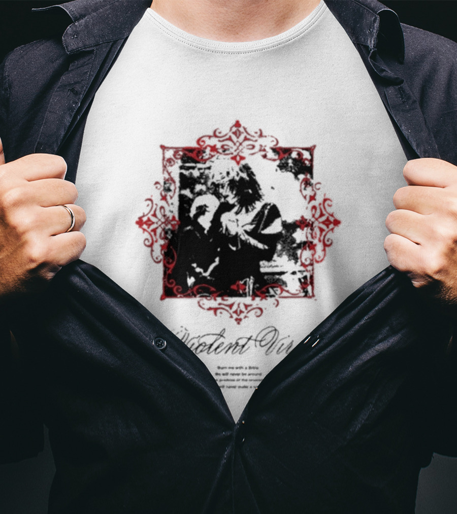 Violent Vira Ghostly Embrace In Ornate Frame T-Shirt