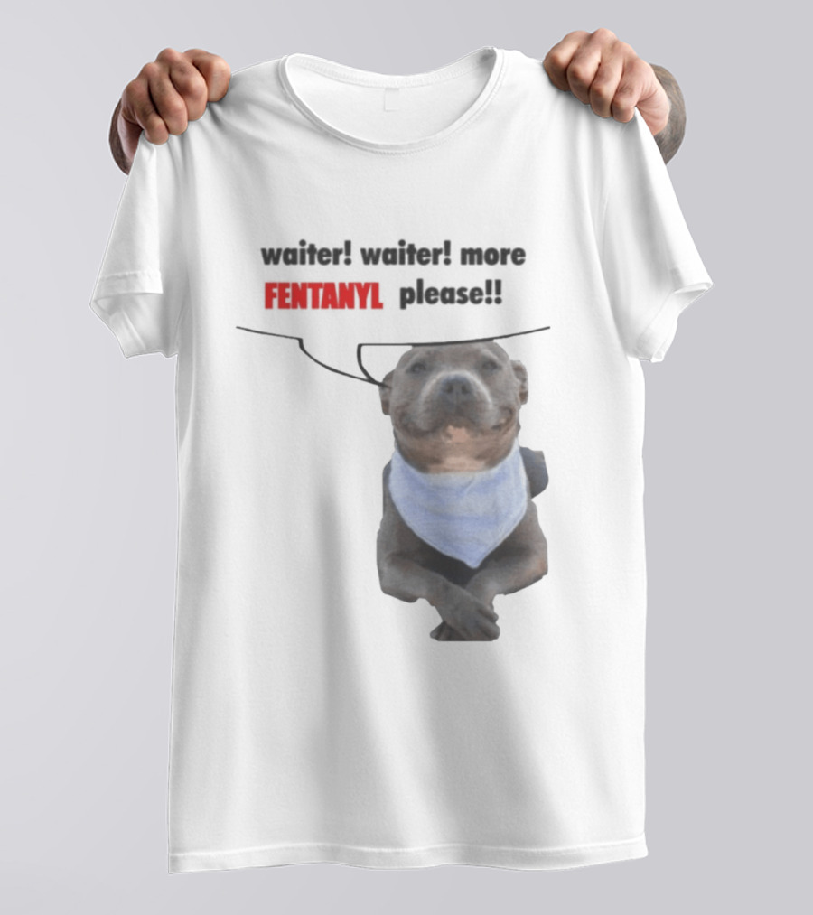 Waiter Waiter More Fentanyl Meme Dog Funny Please T-Shirt