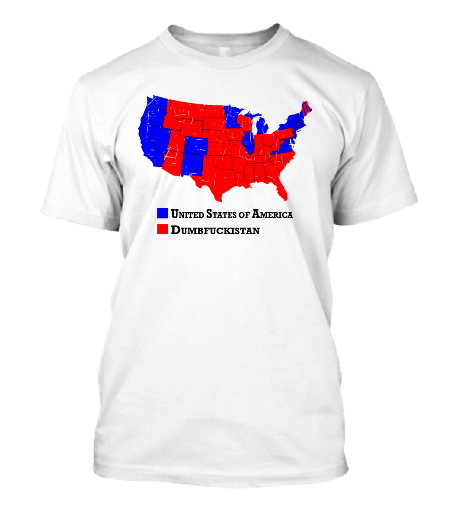 United States Of America Dumbfuckistan Map Red Blue States T-Shirt