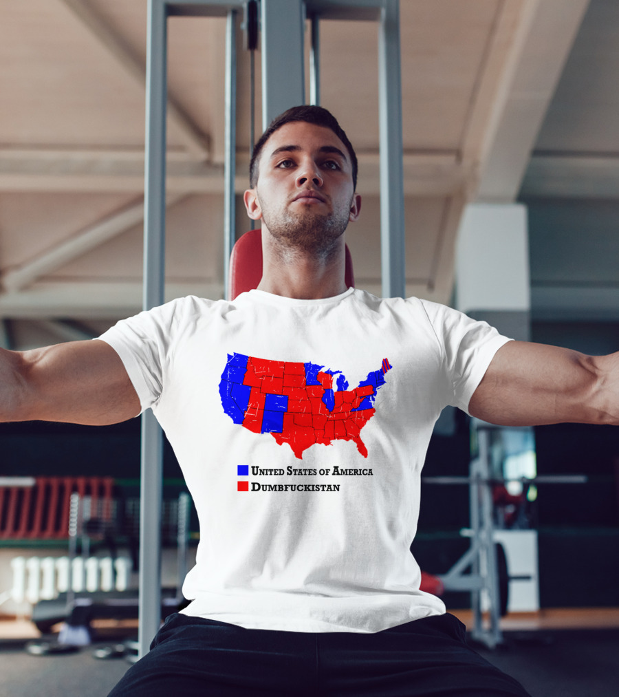 United States Of America Dumbfuckistan Map Red Blue States T-Shirt