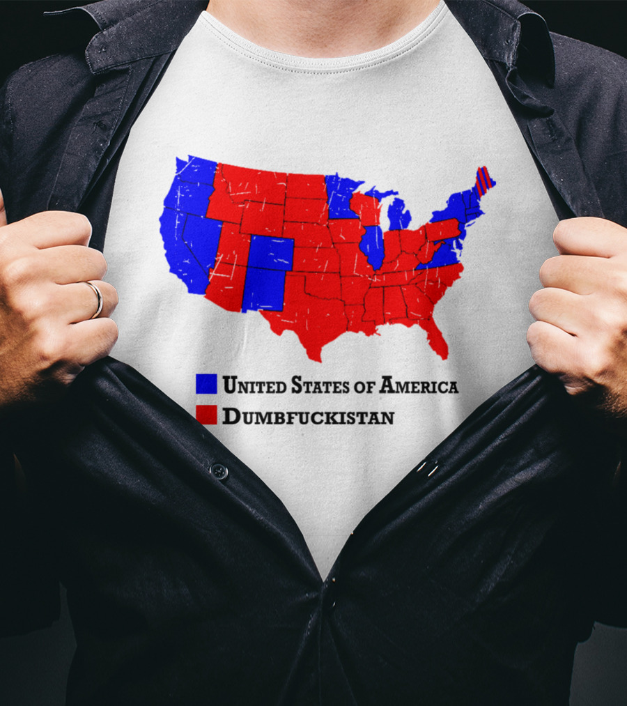 United States Of America Dumbfuckistan Map Red Blue States T-Shirt