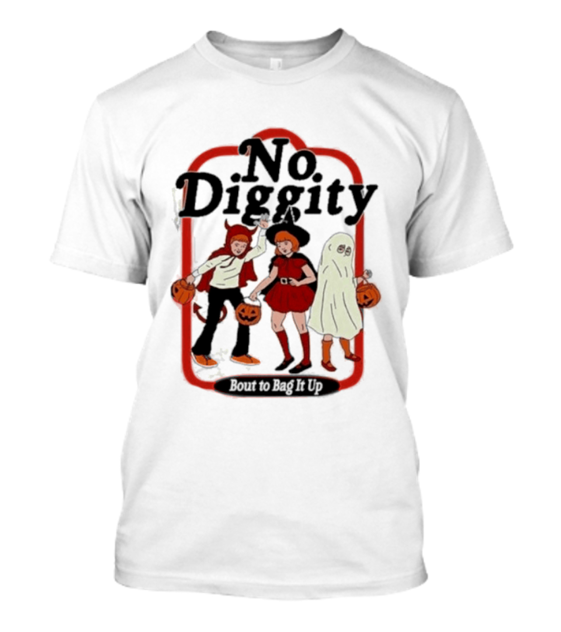 No Diggity Halloween Costume Kids With Pumpkins T-Shirt