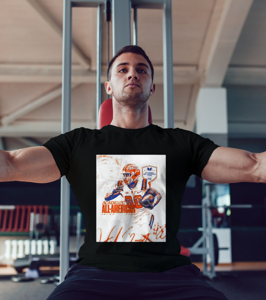 Academic All American Hank Beatty 80 Illinois Fighting Illini Football Team T-Shirt