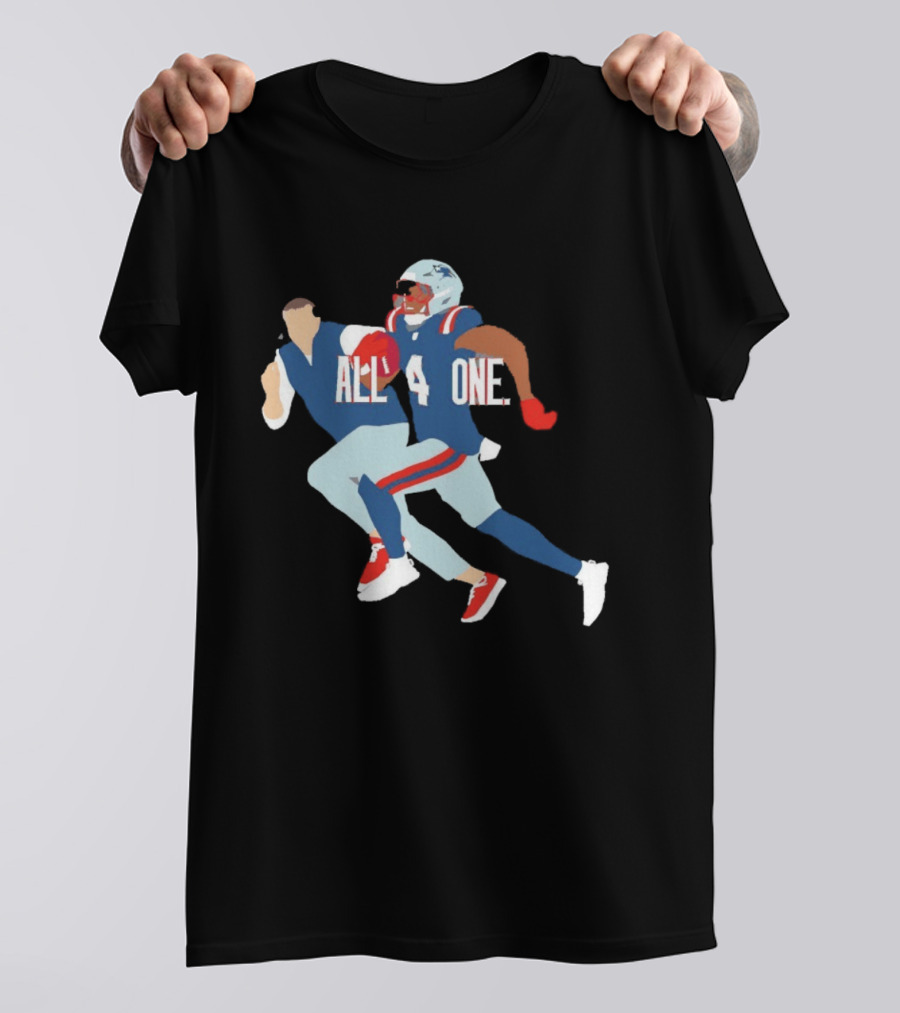 All 4 One New England Patriots Mike Vrabel Antonio Gibson Football T-Shirt