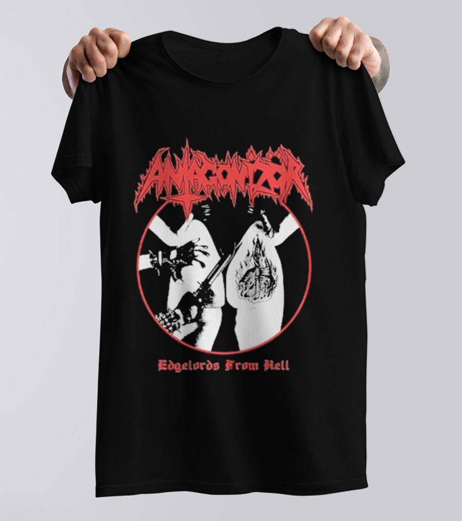 Antagonizör Edgelords From Hell Metal Band Aesthetic T-Shirt