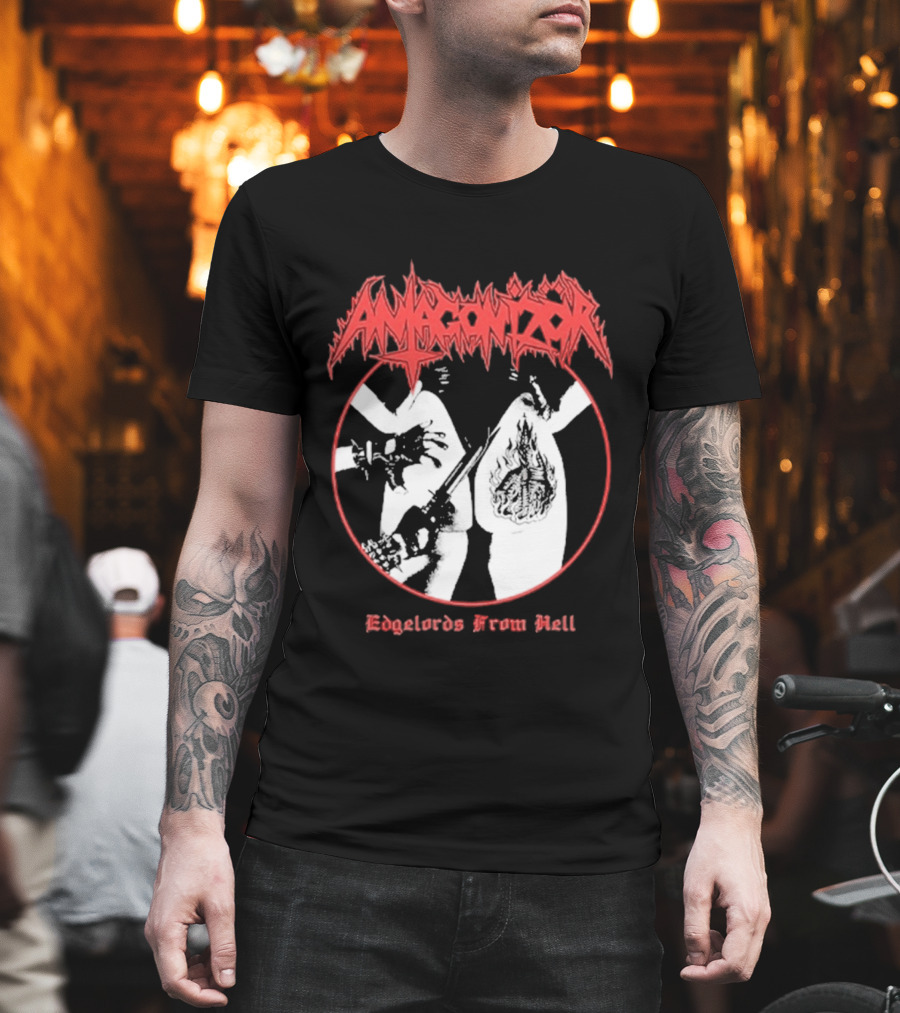 Antagonizör Edgelords From Hell Metal Band Aesthetic T-Shirt