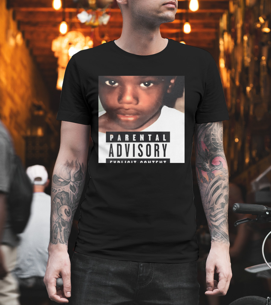 Parental Advisory Explicit Content Young Boy Image T-Shirt