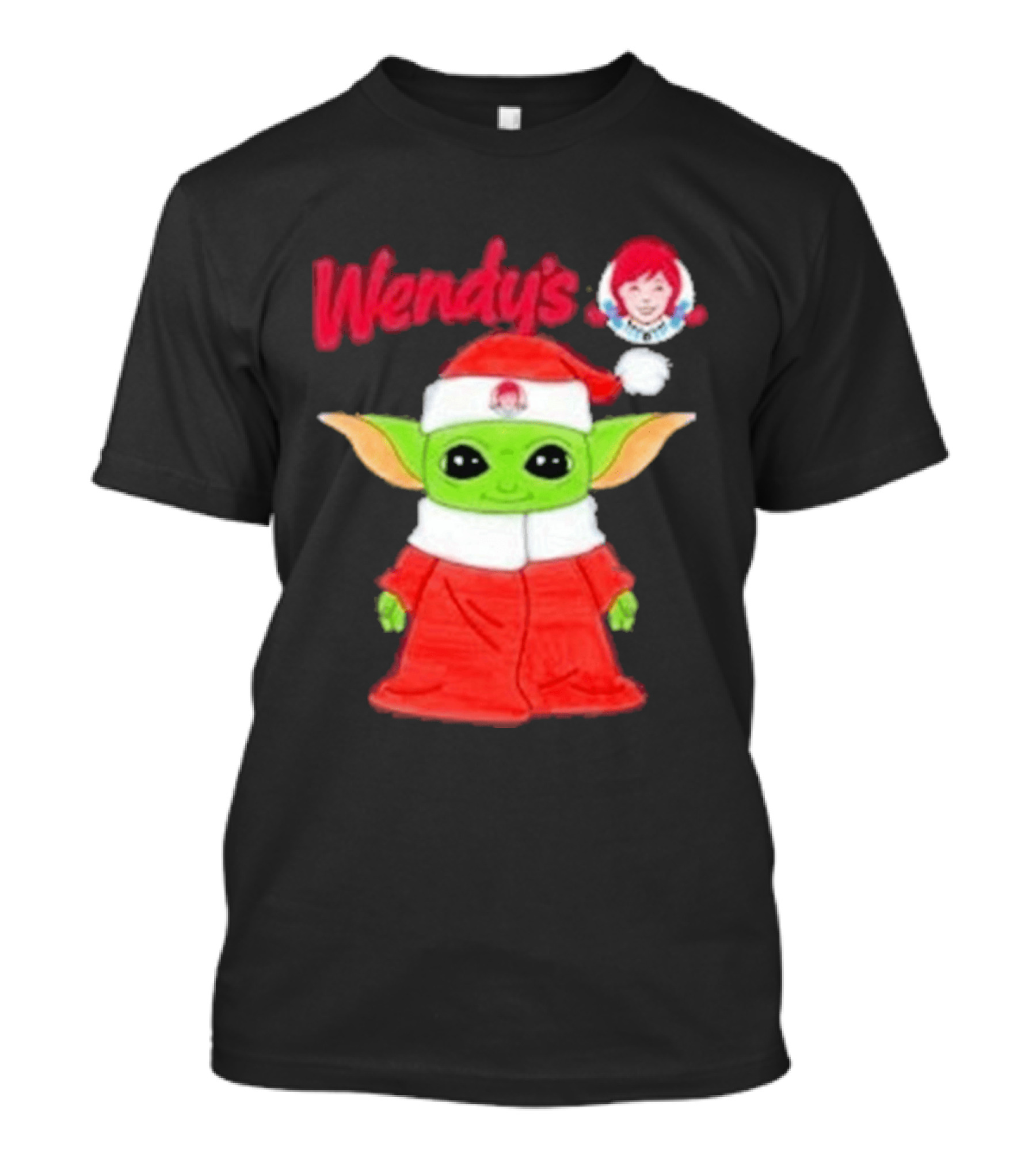 Wendy's Baby Yoda Santa Christmas T-Shirt