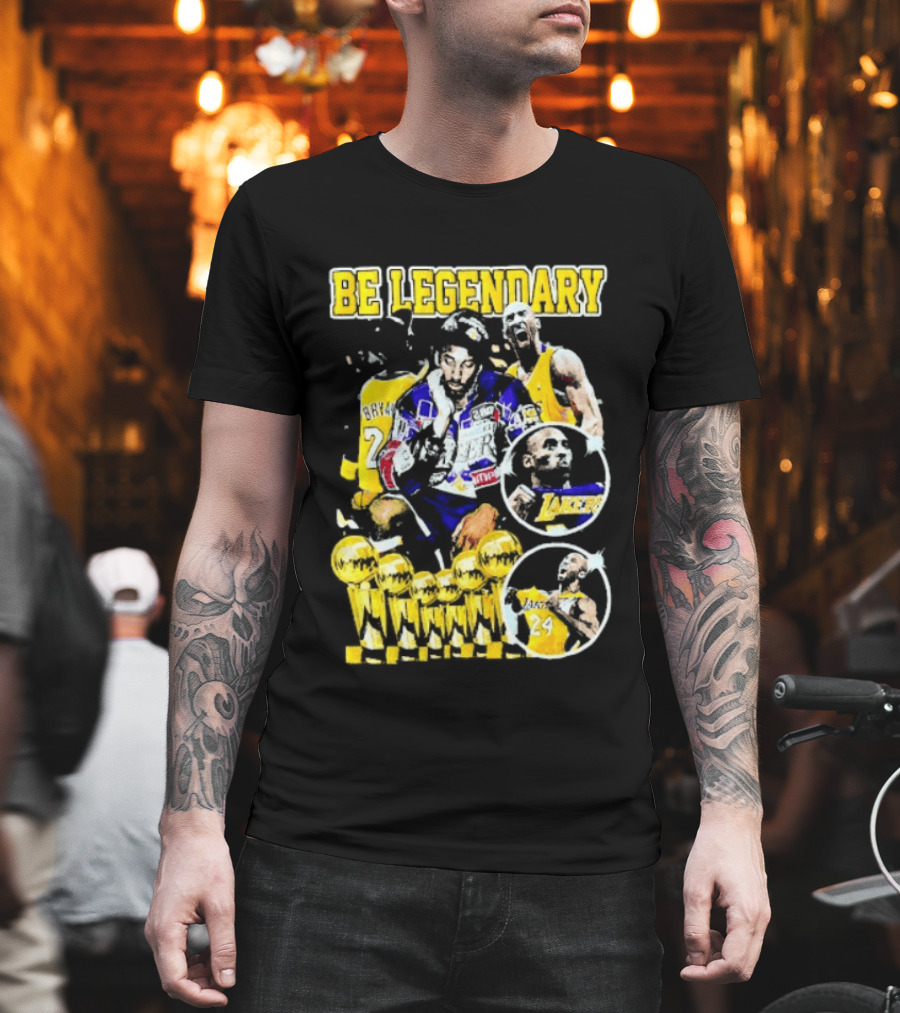 Be Legendary Kobe Bryant Los Angeles Lakers Basketball Trophies T-Shirt