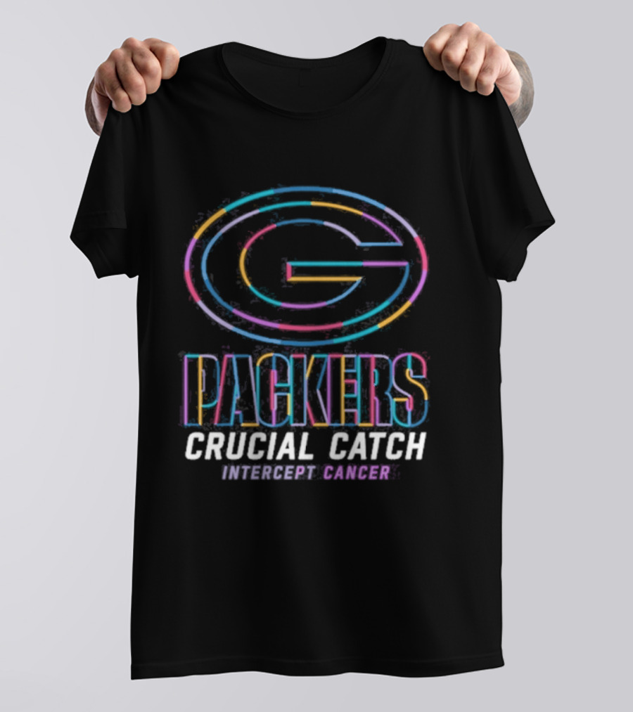 Green Bay Packers Crucial Catch Intercept Cancer Empowering Change T-Shirt