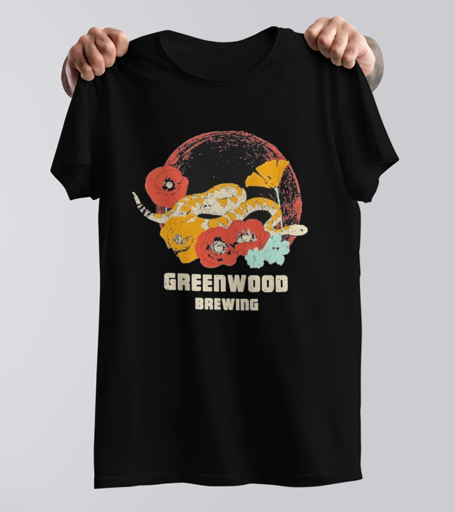 Greenwood Brewing Desert Snake With Colorful Flowers T-Shirt