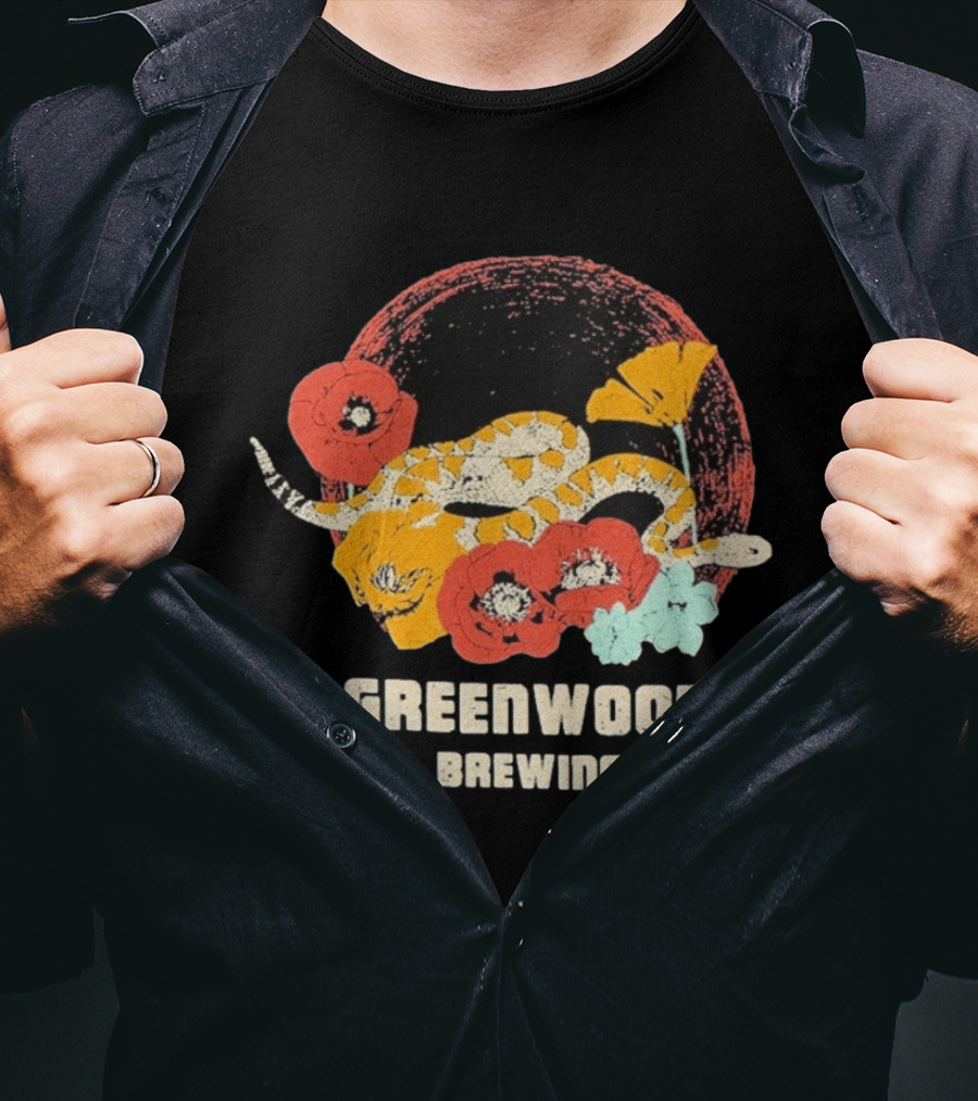 Greenwood Brewing Desert Snake With Colorful Flowers T-Shirt