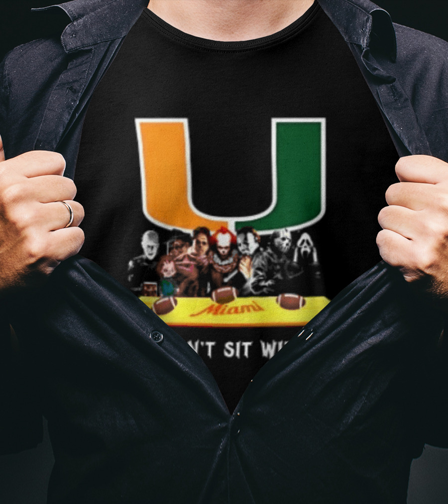 Horror Characters Miami Hurricanes You Can't Sit With Us Halloween 2025 T-Shirt