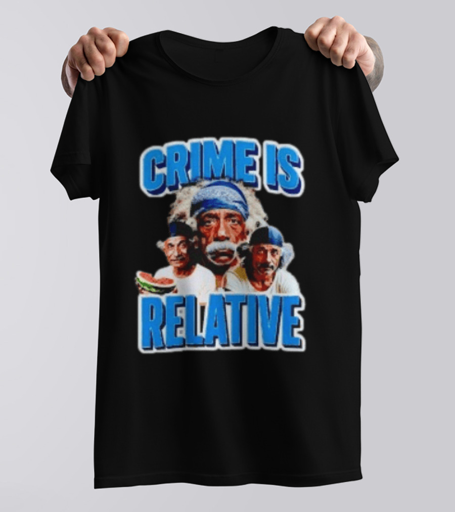 Crime Is Relative Albert Einstein Bandana Blue Font T-Shirt
