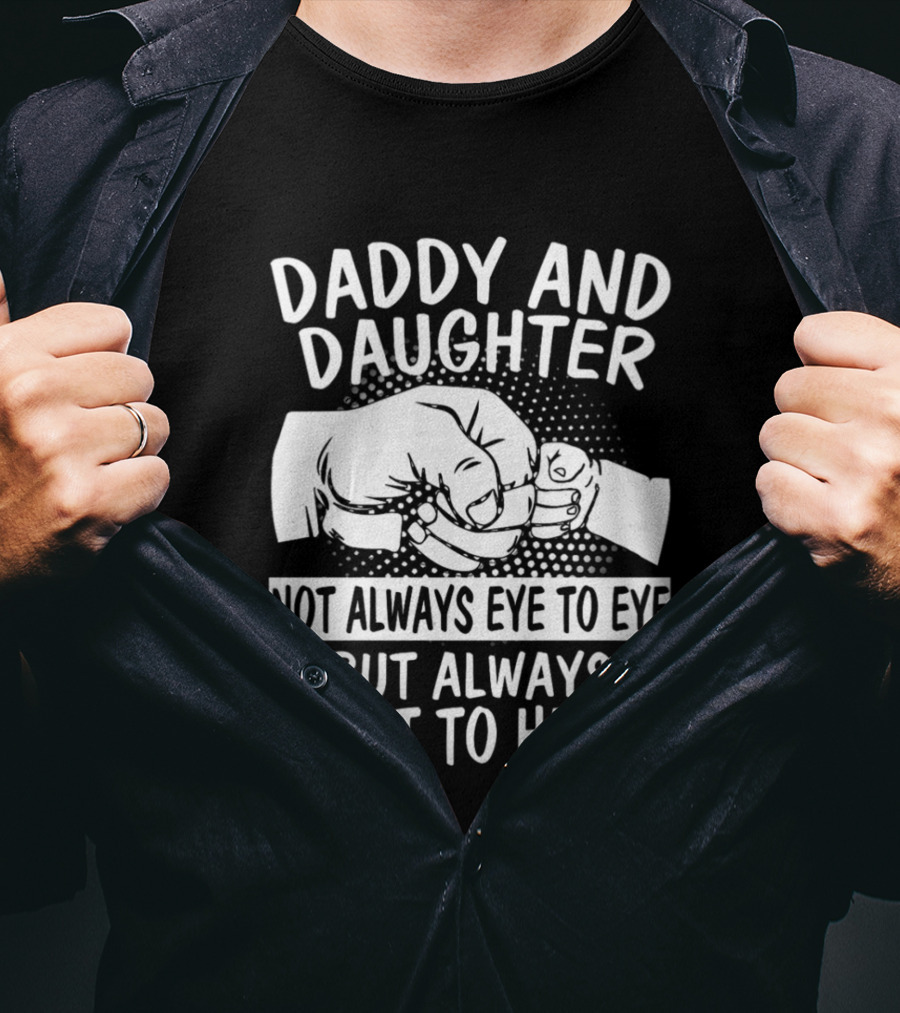 Daddy And Daughter Heart To Heart Fist Bump T-Shirt