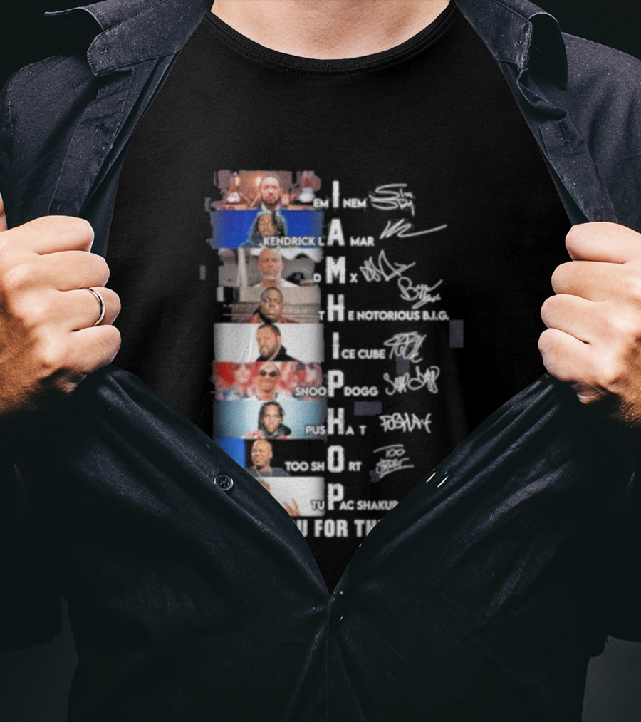 I Am Hip Hop Thank You For The Music A Tribe Called Quest Busta Rhymes J Dilla Q Tip Pharrell Pusha Snoop Dogg T-Shirt