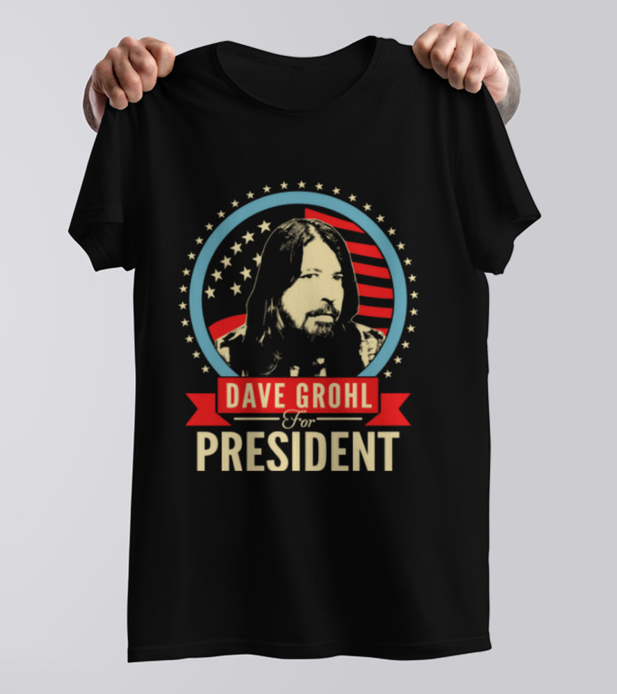 Dave Grohl For President Stars And Stripes Iconic Campaign T-Shirt