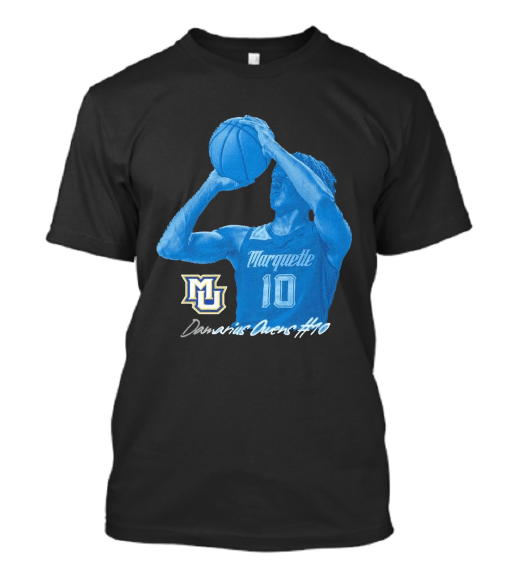 Marquette Golden Eagles MU Damarius Owens #10 Basketball T-Shirt