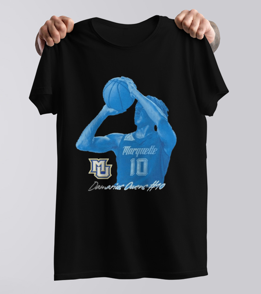 Marquette Golden Eagles MU Damarius Owens #10 Basketball T-Shirt