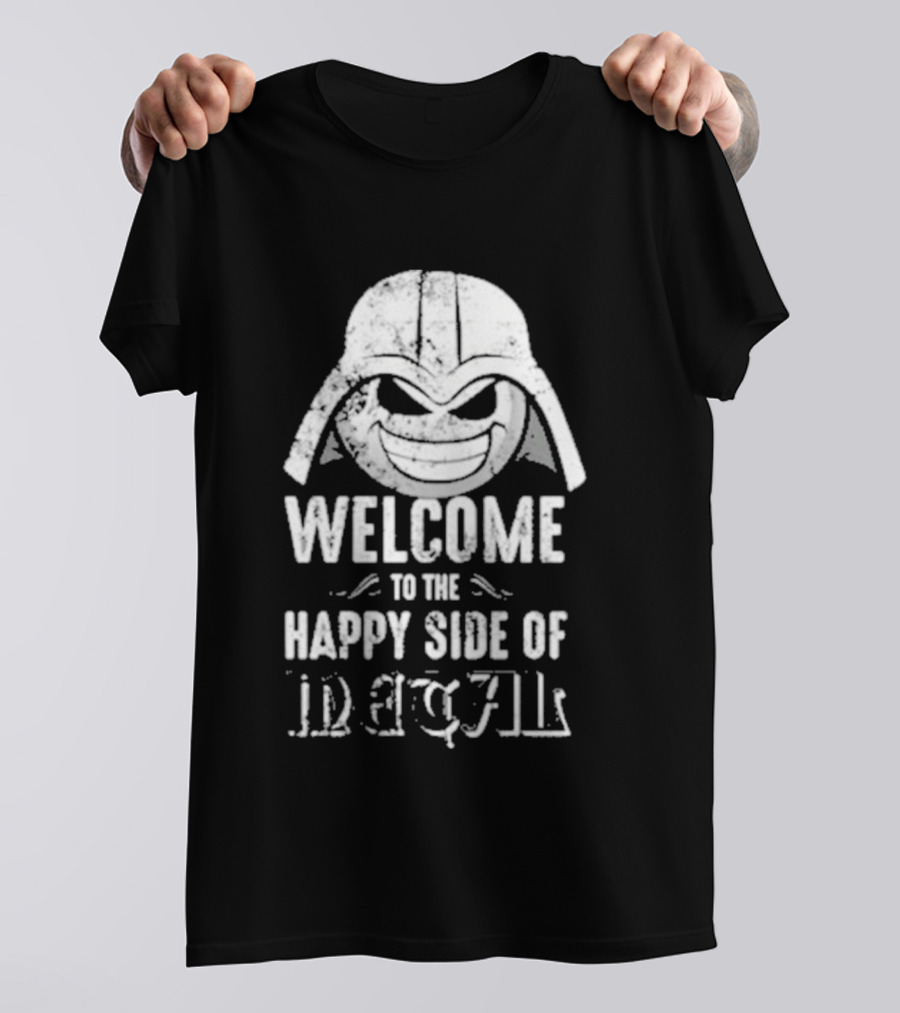 Welcome To The Happy Side Of Metal Darth Smiley T-Shirt