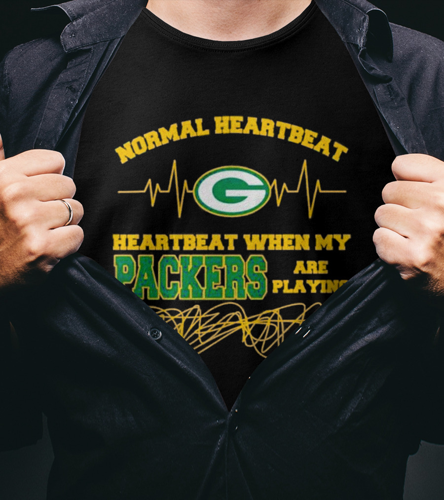 Normal Heartbeat Green Bay Packers Playing Fan Pulse T-Shirt
