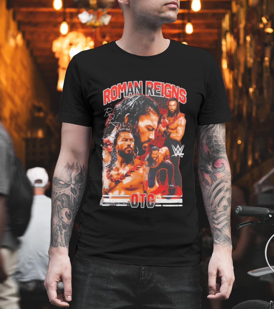Roman Reigns WWE OTC Collage Wrestling Superstar WWE T-Shirt