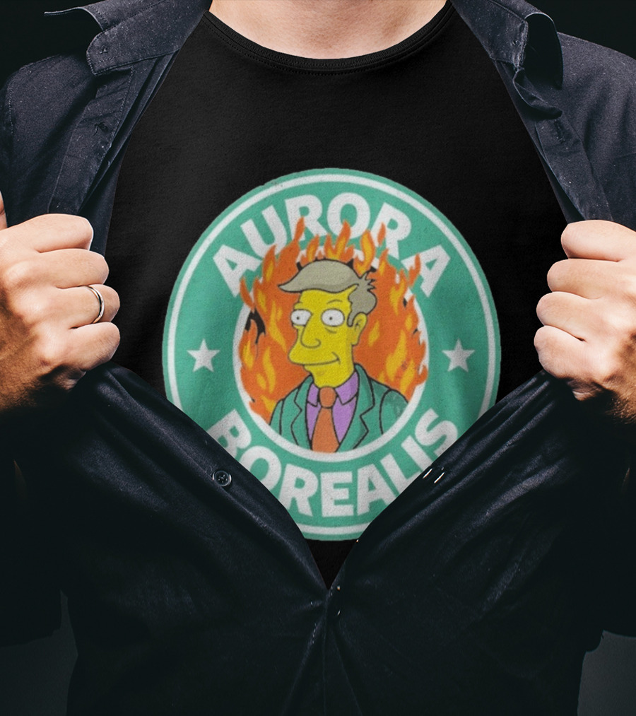 Aurora Borealis Skinnerbucks Green Circle Fire T-Shirt