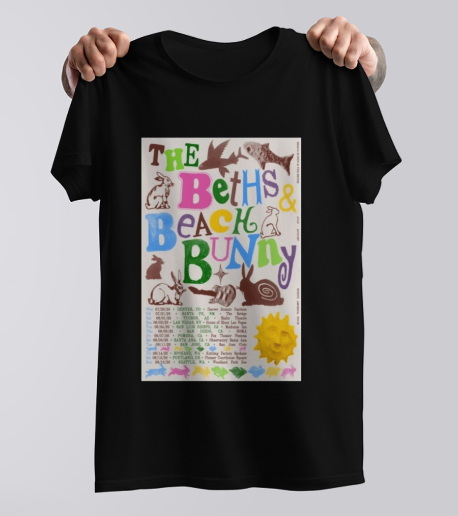 The Beths Beach Bunny North America Tour 2026 Denver Santa Fe Tucson Seattle T-Shirt