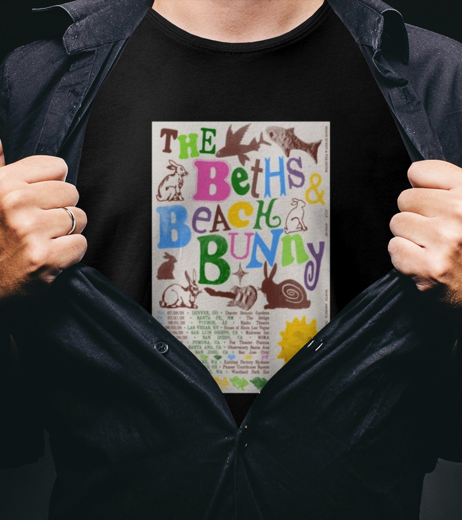 The Beths Beach Bunny North America Tour 2026 Denver Santa Fe Tucson Seattle T-Shirt