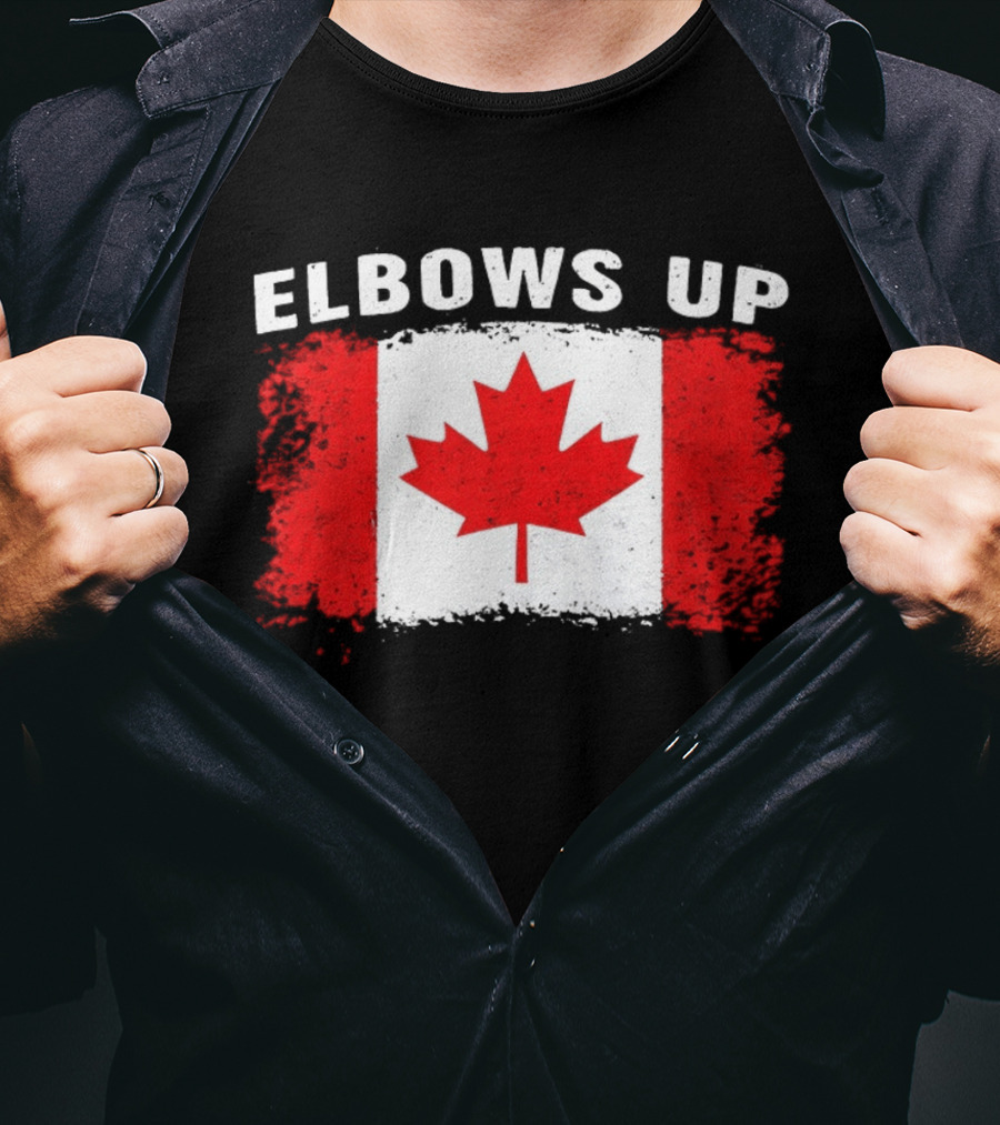 Elbows Up Canada Flag Maple Leaf T-Shirt