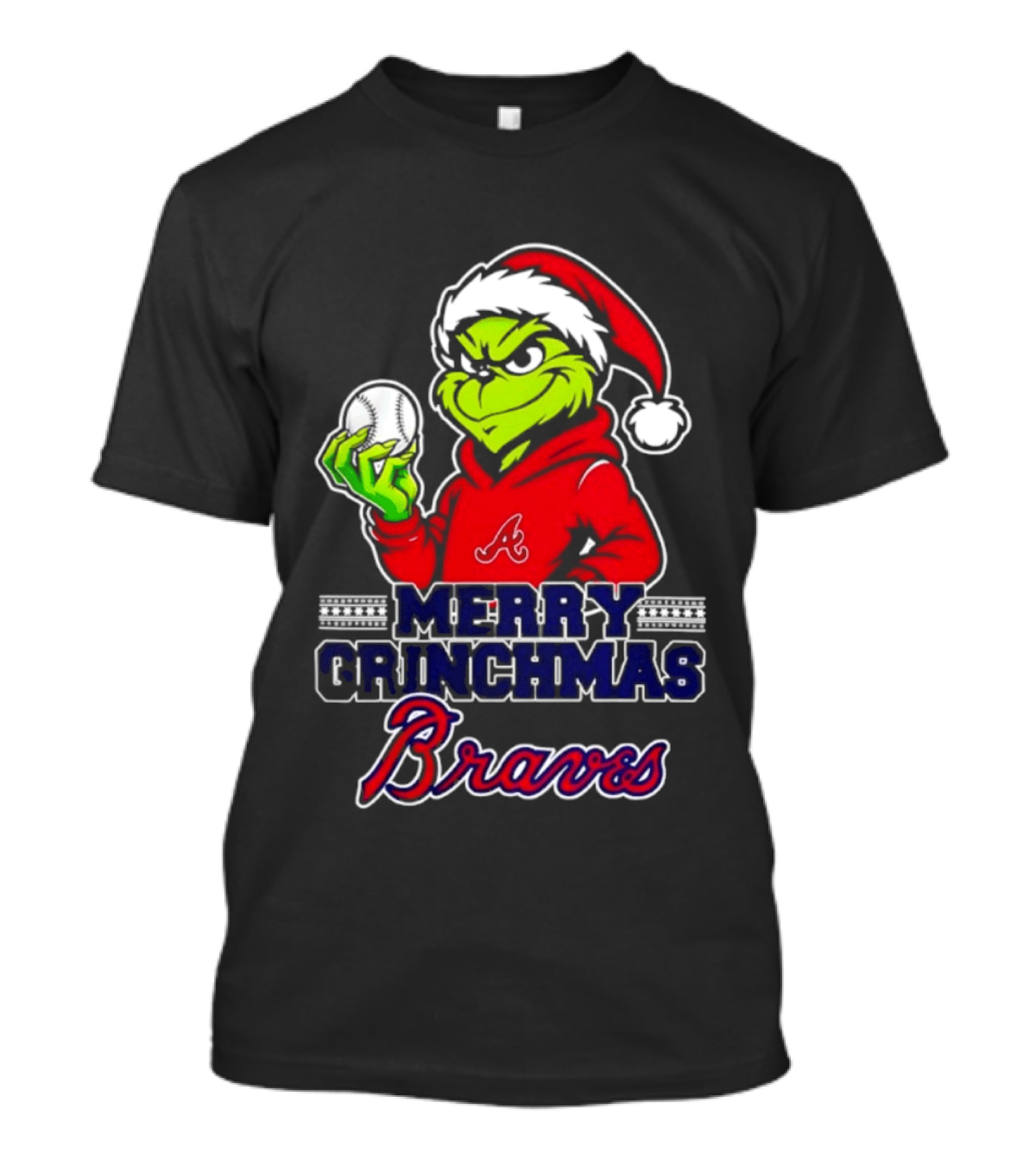 Atlanta Braves Grinch Santa Merry Grinchmas 2025 T-Shirt