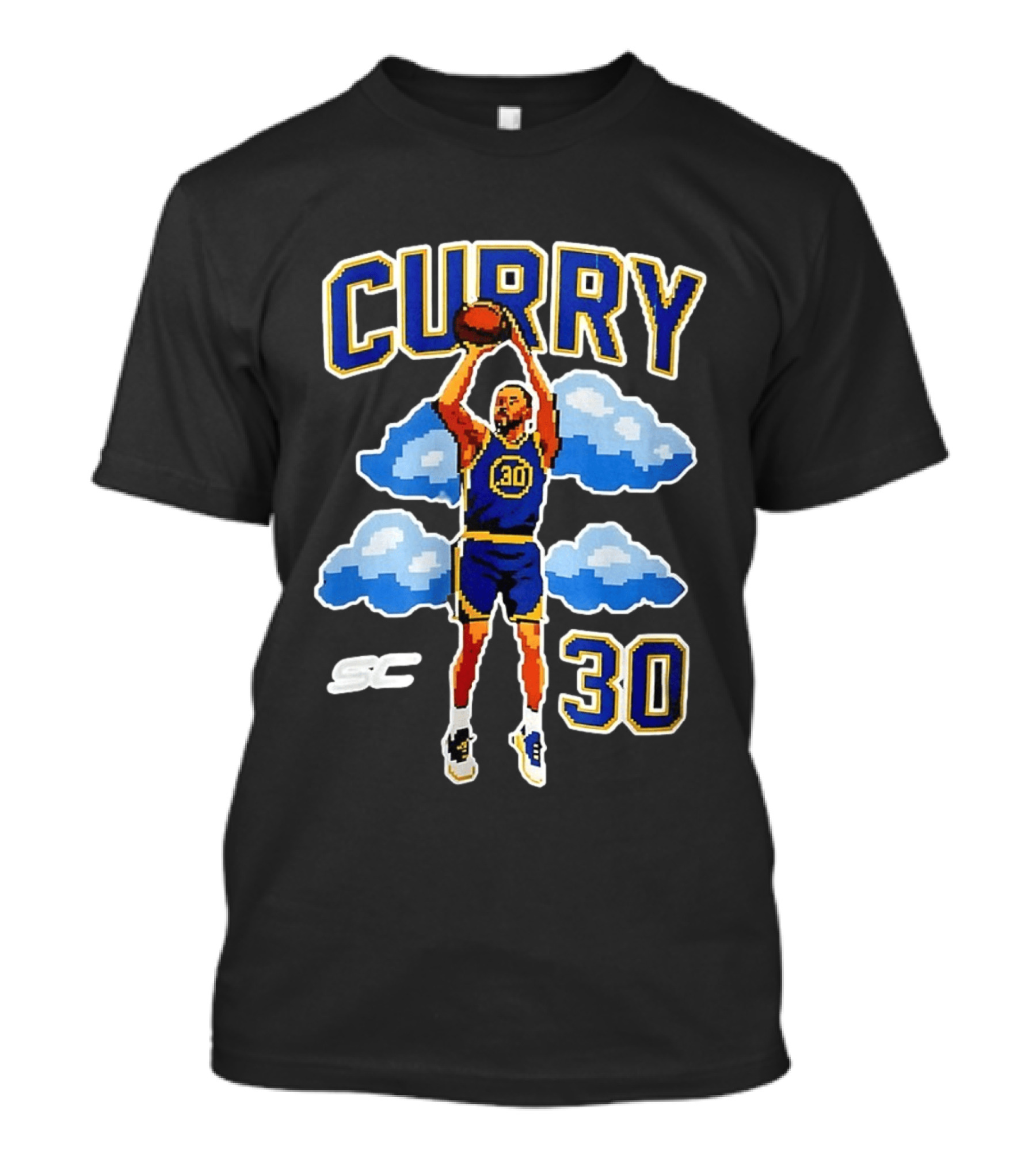 Stephen Curry Golden State Warriors 8 Bit Cloud Basketball 30 T-Shirt