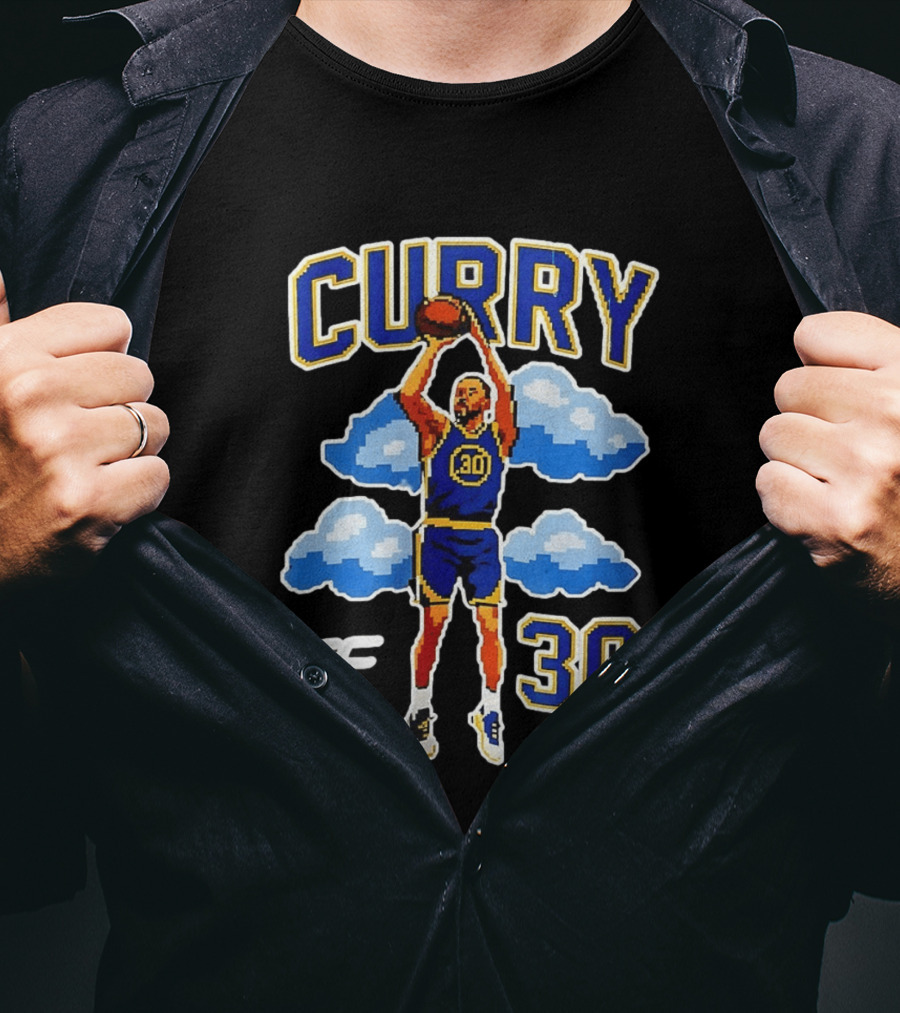 Stephen Curry Golden State Warriors 8 Bit Cloud Basketball 30 T-Shirt
