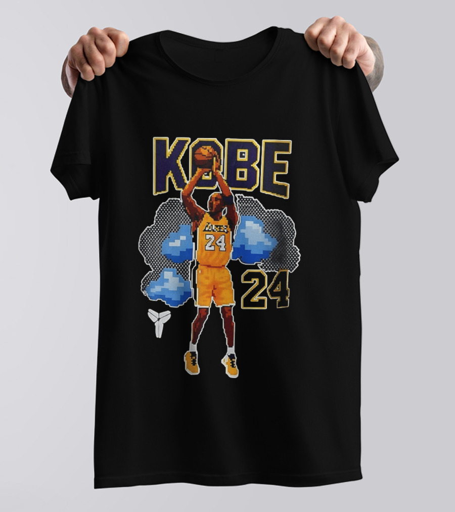 Kobe Bryant Los Angeles Lakers 8 Bit NBA Number 24 Pixels T-Shirt