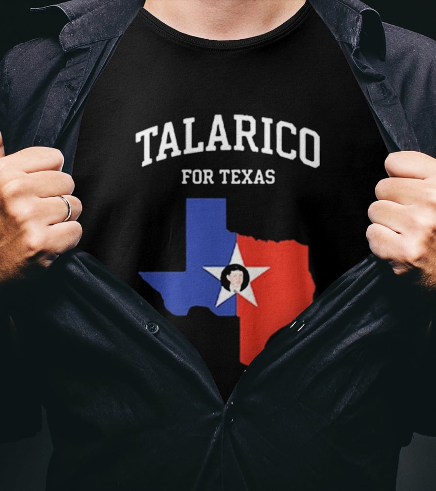 Talarico For Texas State Map Red White Blue Star T-Shirt