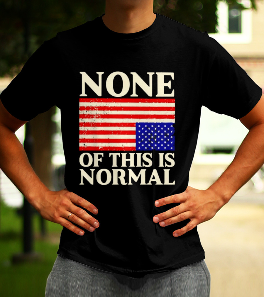 None Of This Is Normal US Flag Design For Sale Ships Free T-Shirt