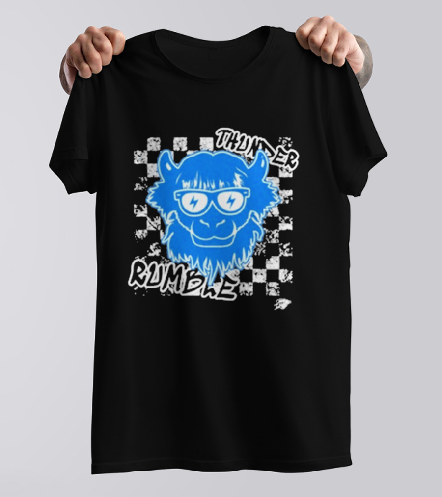 Oklahoma City Thunder Rumble Checkered Emoji Thunder Rumble T-Shirt