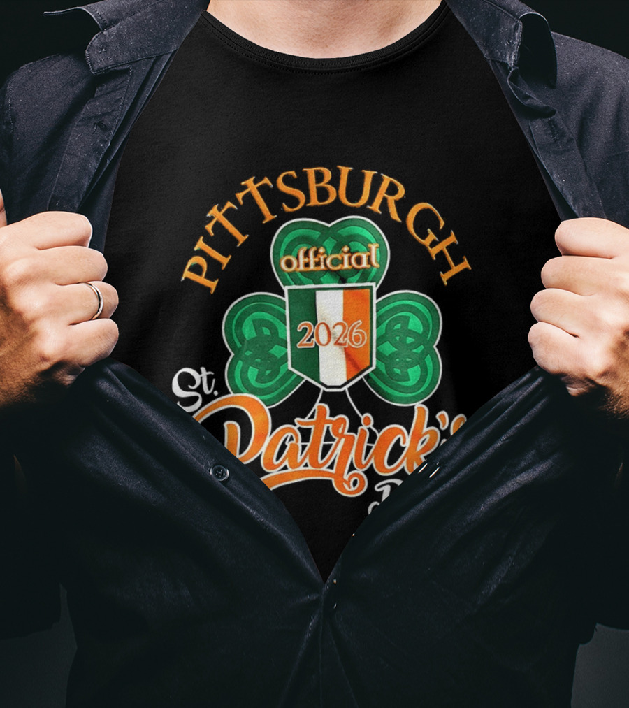 Pittsburgh Official St Patrick's Day 2026 Shamrock Irish Flag T-Shirt