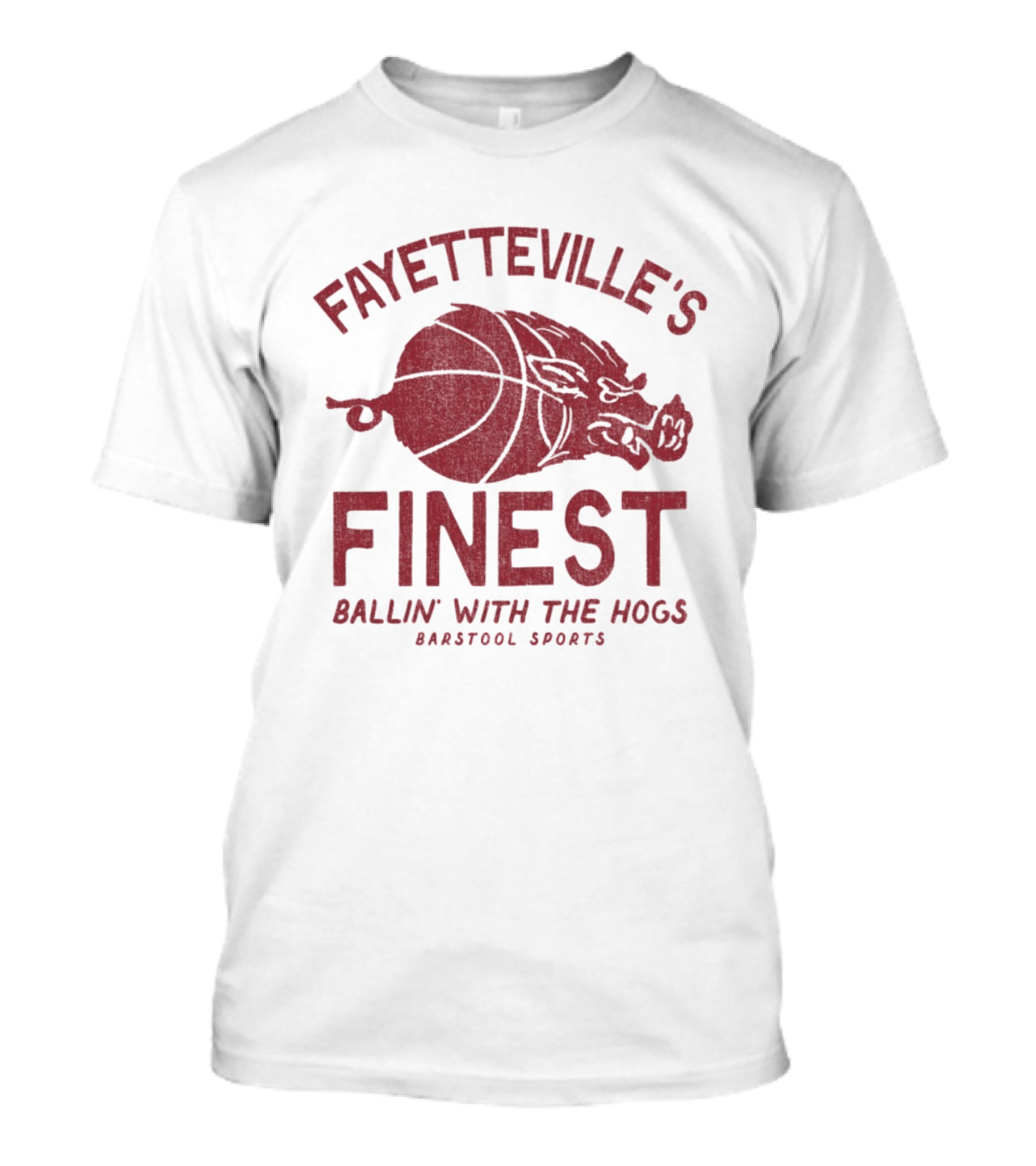 Fayetteville's Finest Ballin With The Hogs Barstool Sports Basketball Hog T-Shirt