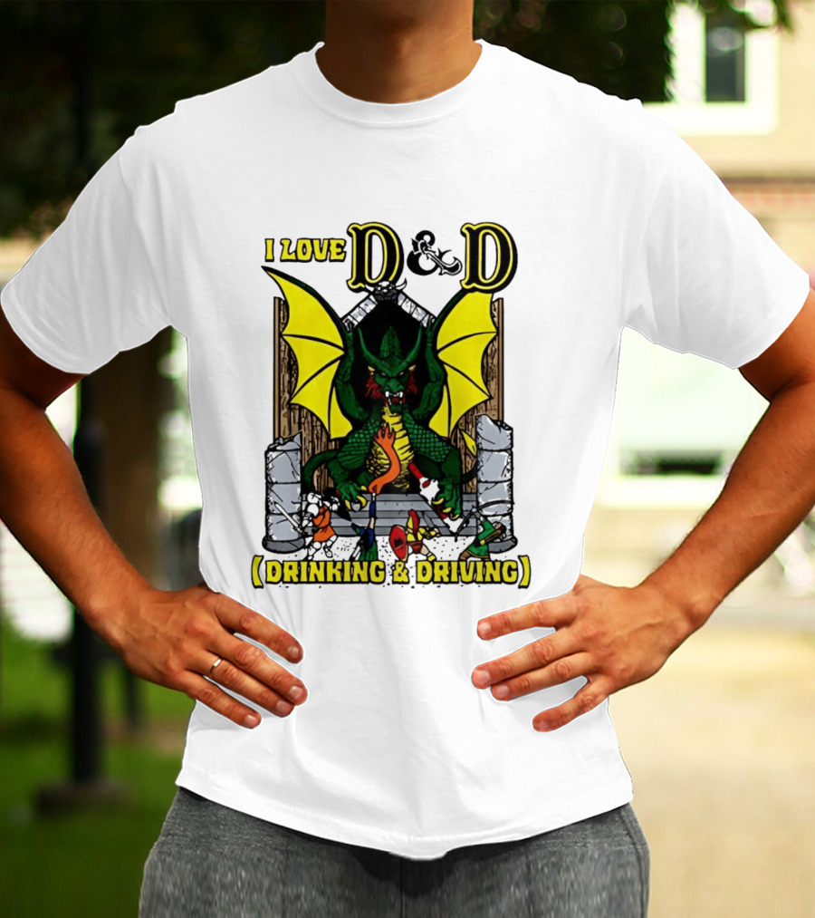 I Love D&D Drinking & Driving Dragon T-Shirt
