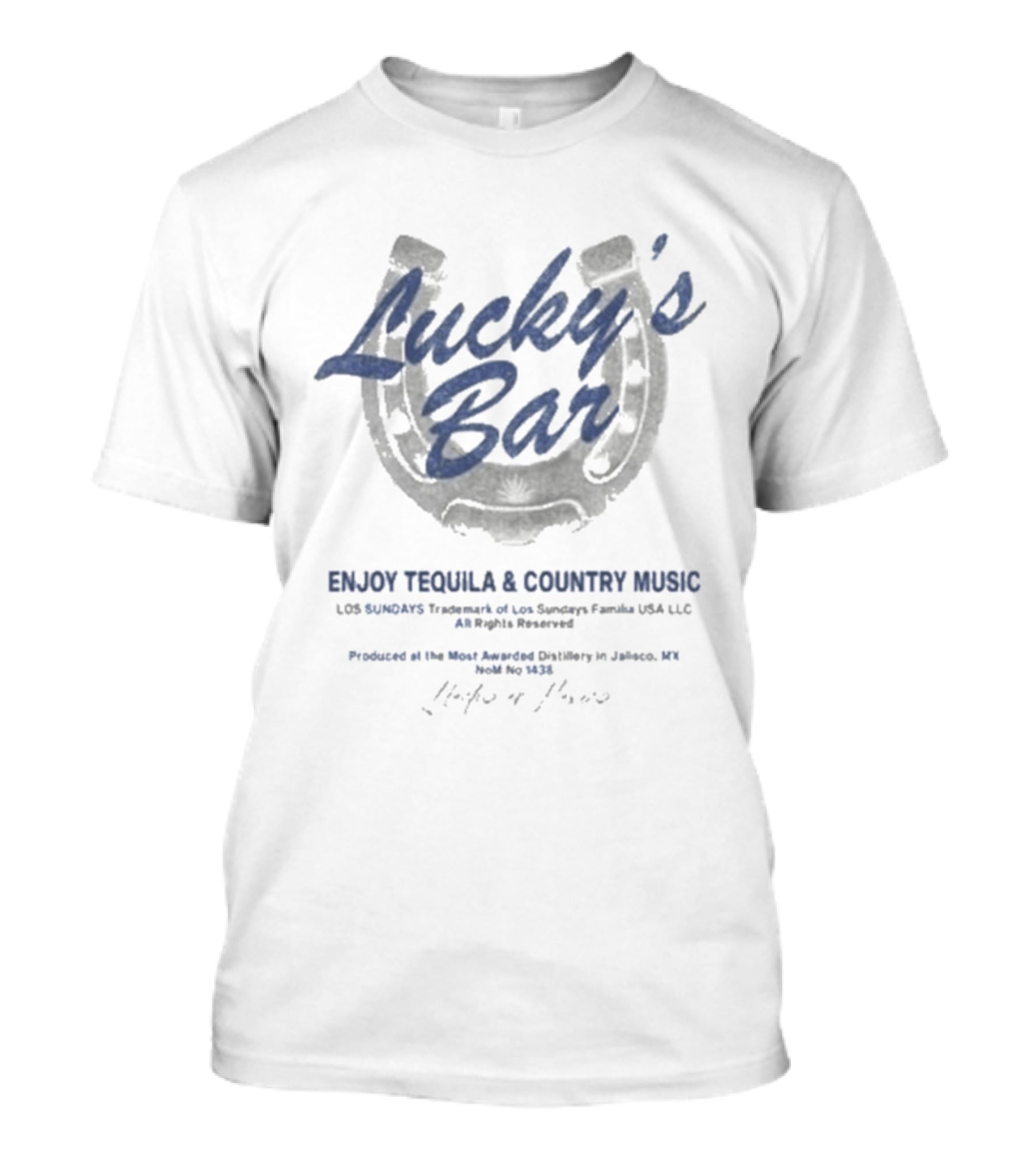 Lucky's Bar Los Sundays Enjoy Tequila & Country Music T-Shirt