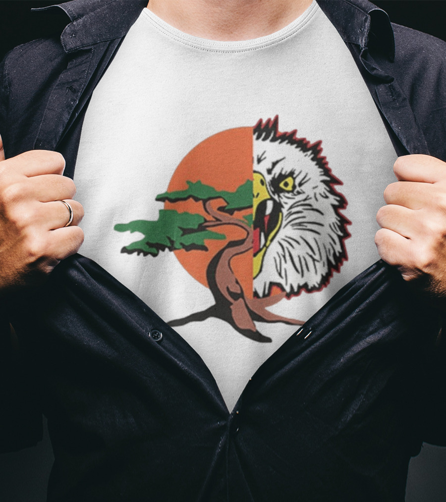 Miyagi Fang Karate Tree Eagle Sunset T-Shirt